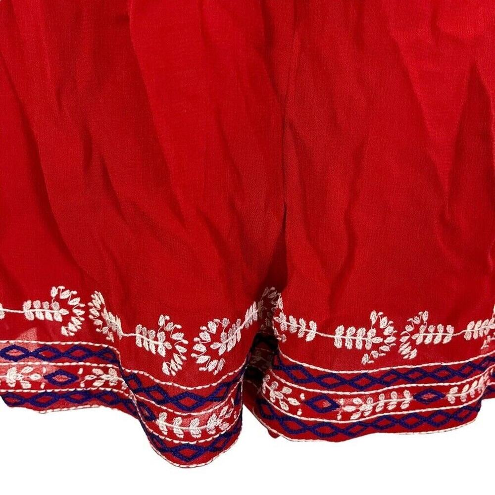Top Shop Topshop Womens Red White Blue Embroidered Romper Shorts Halter NWT sz 2 - Picture 6 of 15